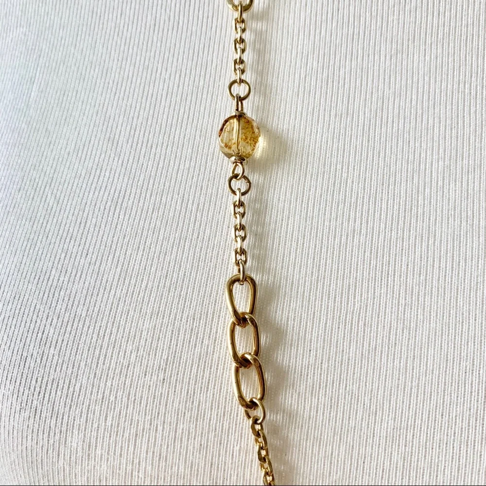 Costume Gold Chain Necklace and Dangly Earrings Bundle